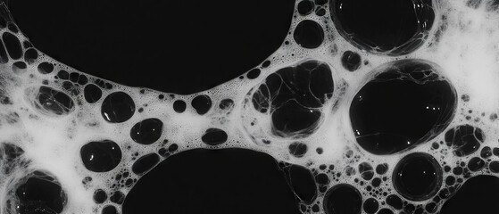 Poster - Water bubbles overlay texture creating unique patterns against a black background