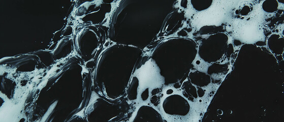 Poster - Overlay texture of water bubbles trapped in ice with frozen effect against a black background