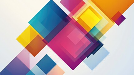 Poster - Colorful Geometric Shapes Overlapping on a Light Background, Creating a Dynamic and Modern Abstract Design for Use in Various Creative Projects
