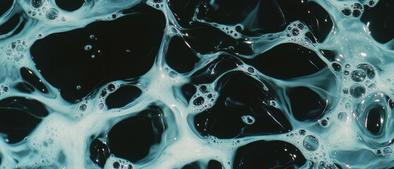 Poster - Water bubbles texture overlay creating an engaging contrast against a black background
