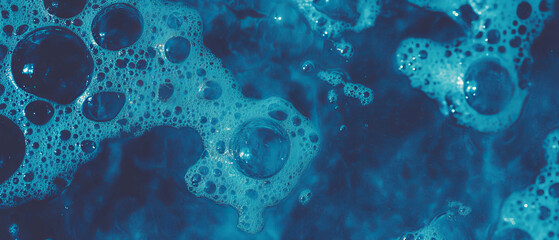 Aufkleber - Overlay texture of water bubbles with dark accents on light background for visual effects