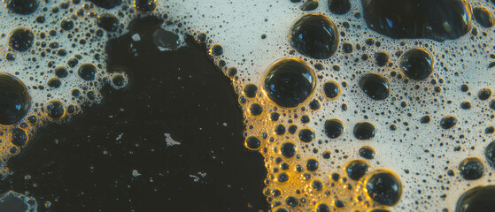 Poster - Captivating texture of sharp water bubbles contrasting against a dark background