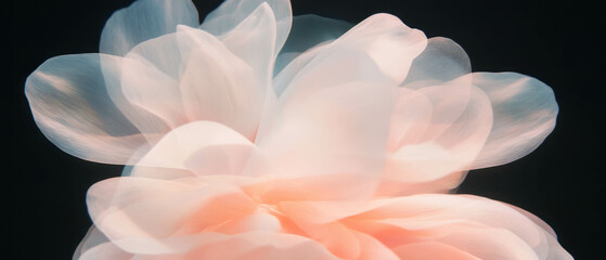 Poster - Whirling petals create dynamic motion against a black background in an artistic display