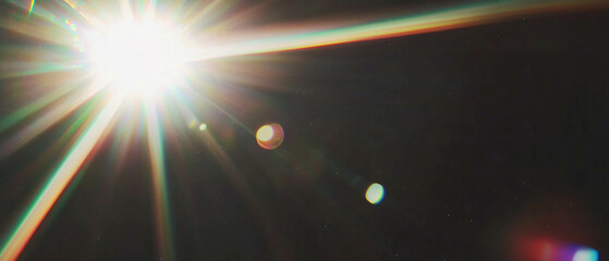 Poster - Dynamic lens flares and optical effects create a cinematic atmosphere against a dark background