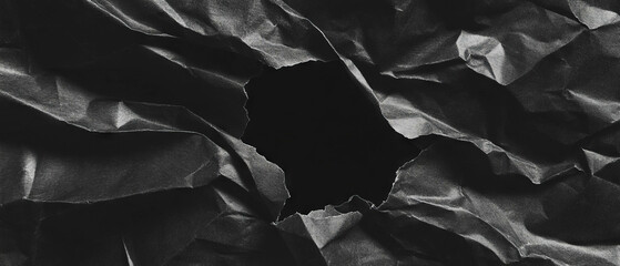 Poster - Wrinkled paper texture with empty center showcasing aged effects on a dark background