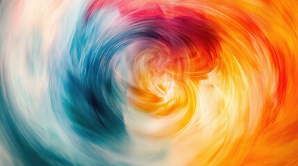 Poster - Vibrant Abstract Spiral Pattern with Swirling Colors of Blue, Orange, and Red Creating a Dynamic and Energetic Visual Experience for Artistic Inspiration
