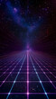 © Siasart Stock - Retro Futuristic Grid Pathway Extends into Deep Space with Stars and Nebulae