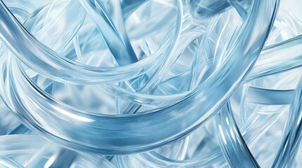 Poster - Abstract blue lines spiraling gracefully, forming a futuristic and dynamic composition