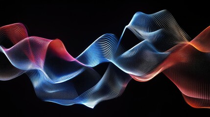 Fototapete - Abstract colorful wavy forms cascading vertically, forming a dynamic and sleek design