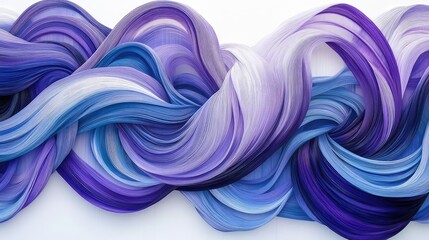 Leinwandbilder - Abstract curved lines in purple and blue, weaving together on a white background with visual fluidity