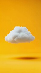 Aufkleber - Minimalist composition featuring a levitating white cloud against a vibrant yellow backdrop, creating a surreal and dreamy atmosphere with a focus on simplicity and graphic design