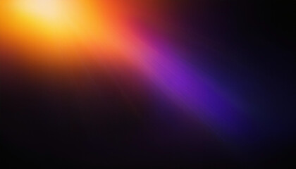 Wall Mural - Abstract Yellow orange purple ultraviolet defocused radiance soft texture on dark black empty space background. Neon blur glow. Color light overlay. Copy space.