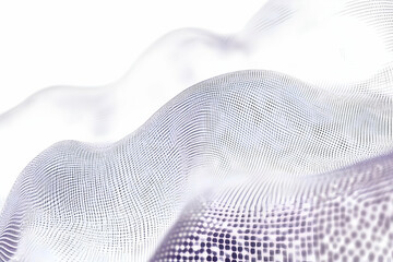 Wall Mural - abstract 3d wave grid background flows smoothly and dynamically in white space