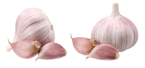 Wall Mural - garlic and garlic cloves isolated, transparent PNG, PNG format, cut out