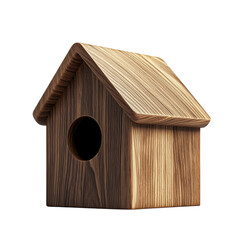 Wooden Birdhouse with Natural Texture and Design