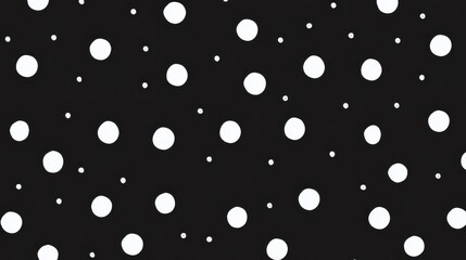 Poster - Black Background with Randomly Scattered White Dots Pattern Design