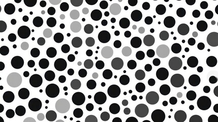 Poster - Black and White Circular Pattern with Varying Sizes on White Background