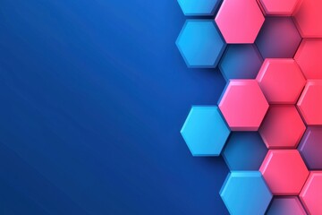 Poster - Colorful Geometric Abstract Background with Vibrant Hexagons and Gradient Effects