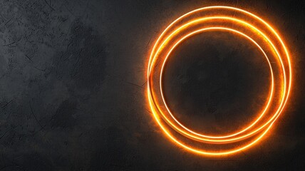 Poster - Abstract Glowing Circles and Lines on Dark Background for Digital Art and Design