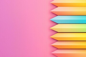 Poster - Colorful 3D Arrows Infographic with Vibrant Background for Professional Use