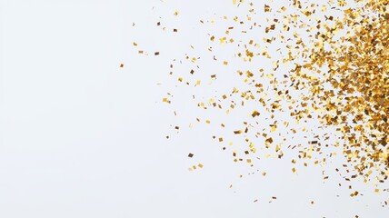 Poster - Shimmering Golden Particles Floating Elegantly Against a Soft Background