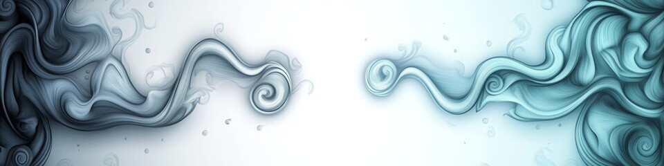 Wall Mural - Abstract Blue Gradient Flowing Pattern Background with Subtle Shadow. Visual Art Inspired by Nature.