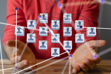 Poster - Global network. Blockchain. 3D illustration. Neural networks and artificial intelligence. Abstract