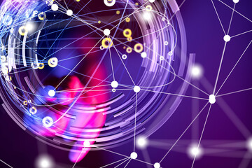 Fototapete - conference Digital Network and data concept 3d