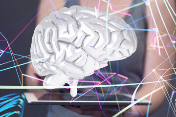 Poster - medical on hospital background, medical technology network concept