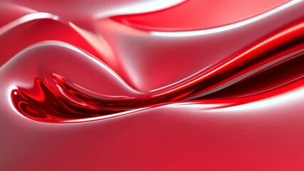 Aufkleber - Glossy red satin fabric featuring soft folds and an elegant drape. Shiny texture and rich red color add sophistication and luxury