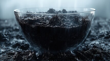 Poster - Dark Matter: A Glass Bowl Filled with Mysterious Black Substance