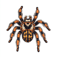 giant tarantula embroidered back patch against white background.