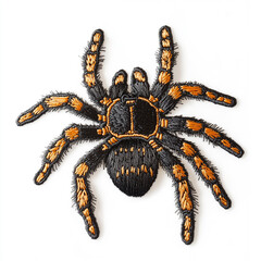giant tarantula embroidered back patch against white background.