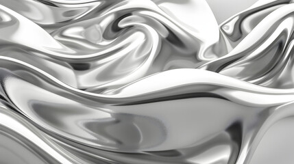 Poster - A smooth, flowing metallic surface with reflective qualities, creating a sense of depth.