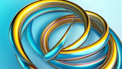 Poster - Referring to the 3D gradient art effect, it presents two intersecting curved pipes with shapes