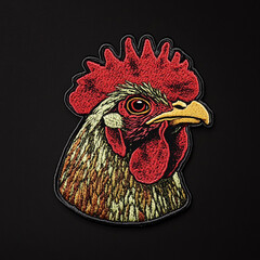 minimalist chicken pot morale patch design.