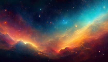 colourful grunge grainy outer space nebula background gradient texture backdrop design