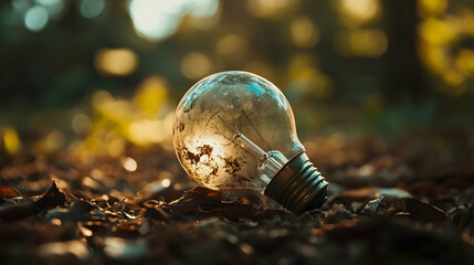 Poster - An old bulb, symbolizing past innovations and the foundation of modern ideas  -