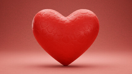 Poster - 3D visualization of a heart-shaped texture suitable for a Valentine’s background