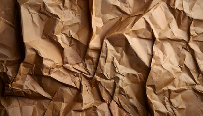 Aufkleber - Crumpled brown paper texture background. Concept of recycling and reuse.