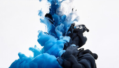 Poster - Blue and Black Ink in Water