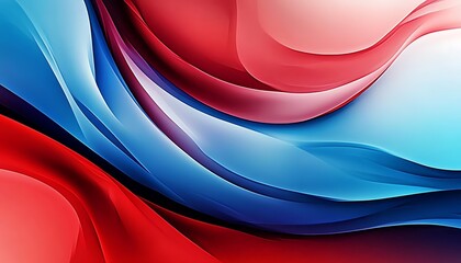 Fototapete - Abstract Panoramic red and blue abstract wave wallpaper, red and blue background ,



