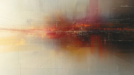 Poster - Abstract digital art showcasing a futuristic cityscape with glowing lines and data streams.