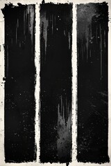 Wall Mural - Abstract grunge frame with vertical black stripes and white edges