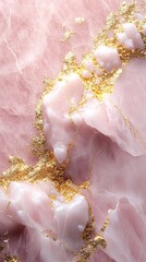 Fototapete - Elegant Pink and Gold Marble Texture Abstract Background Design
