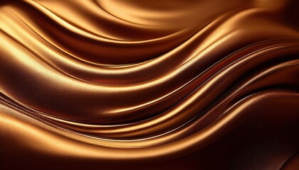 Poster - Stunning Abstraction of a Wavy Brown and Golden Background, Radiating a Mysterious Shiny Glow, Depicting a Sense of Movement and Fluidity.