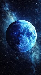 Poster - celestial blue planet cosmic galaxy space mystery night
