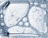 Clear cosmetic gel serum oil bubble texture Hyaluronic skin care moisturizer product sample with bubbles macro