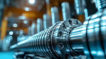 Poster - Close Up View of Interlocking Metal Gears and Machinery Components in Industrial Setting