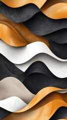 Poster - Calm abstract waves design digital art earth tones modern environment aesthetic viewpoint promoting serenity